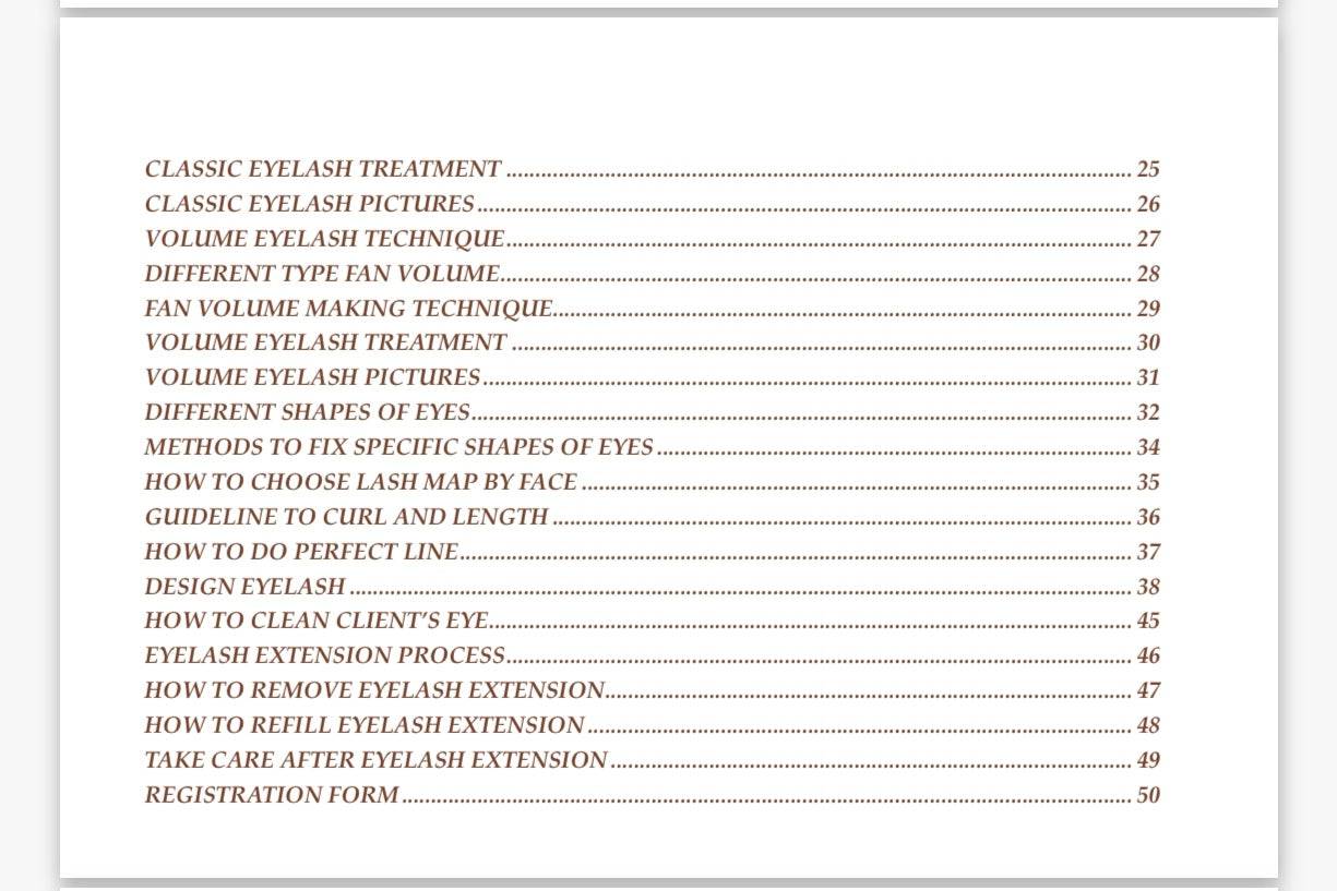 Professional Eyelash Extensions Manual - Mei Studio Sydney