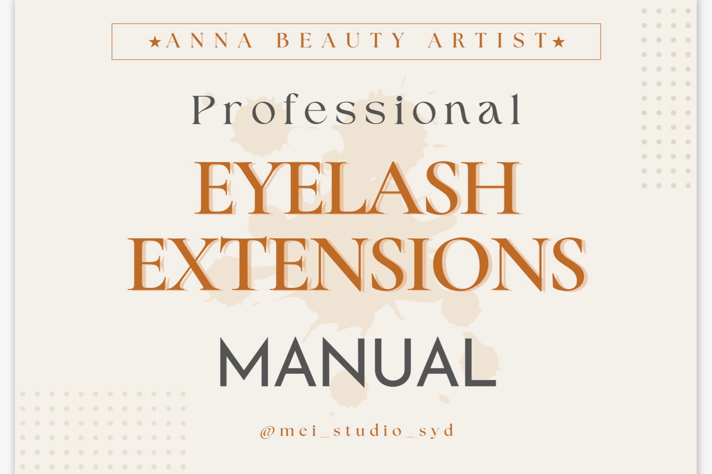 Professional Eyelash Extensions Manual - Mei Studio Sydney